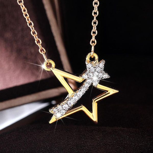 

pendant necklaces romantic five pointed star women anniversary valentine's day love gift fashion jewelry drop, Silver