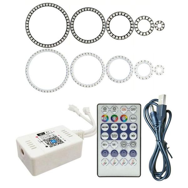 

modules ws2812b 8/16/24/35/45 leds pixel ring light individually addressable 28-key wifi music led controller kit dc5v