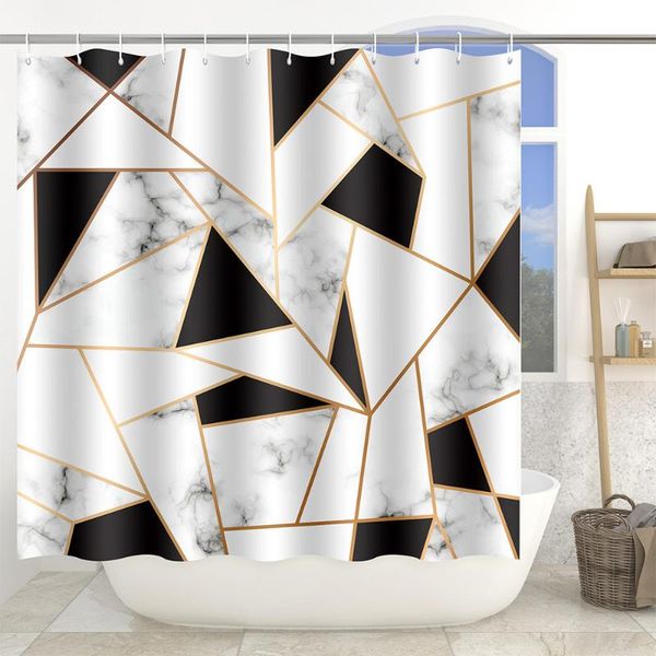

shower curtains home decor curtain 3d marble texture printing bathroom cartoon with hooks