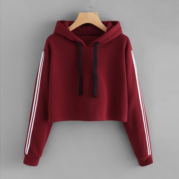 

womens striped long sleeve clothing winter hoodie sweatshirt jumper female hooded pullover casual keep warm loose clothes, Black