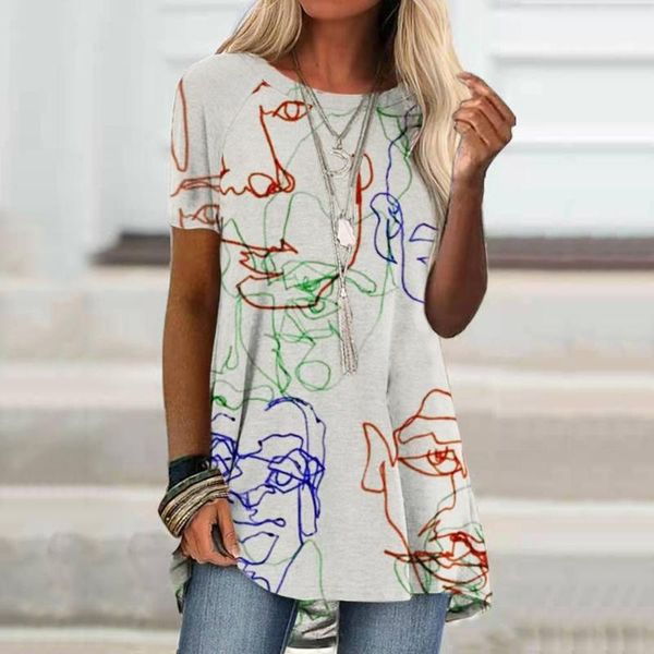 

women's blouses & shirts floral printing tunic blouse women o neck summer short sleeve vintage clothing blusas mujer, White