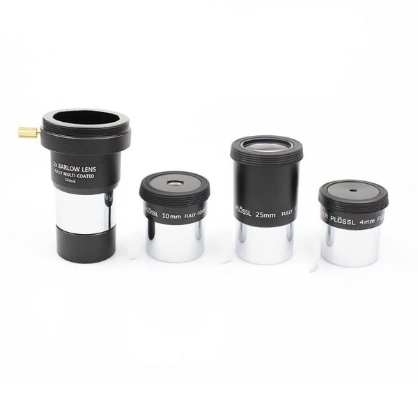 

telescope & binoculars metal 1.25" plossl eyepiece 4mm 10mm 25mm full multi coated + 2x barlow lens astronomical monocular accessory ki