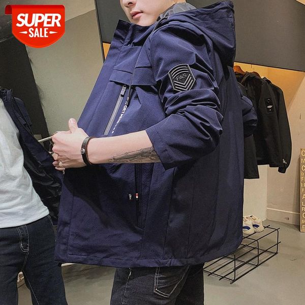 

youth hooded casual fashion flow printed jacket thin #bw2u, Black;brown