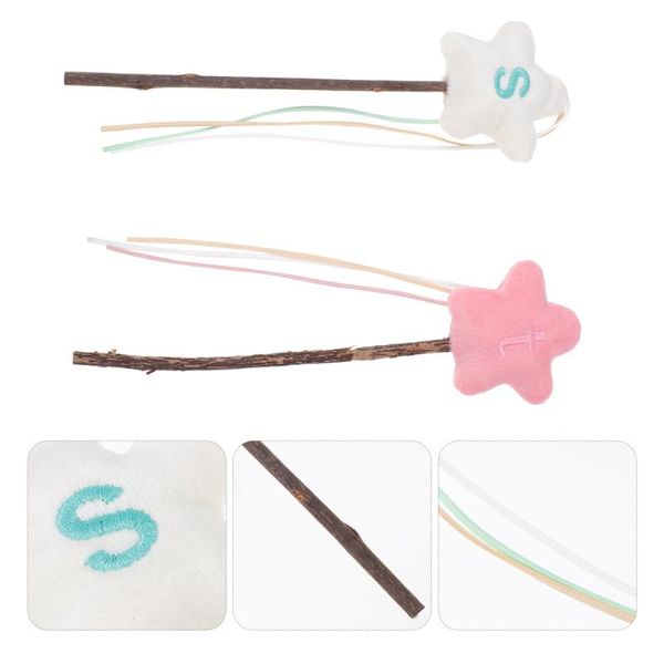 

cat toys 2pcs pet teasing stick funny kitten interactive cats entertainment