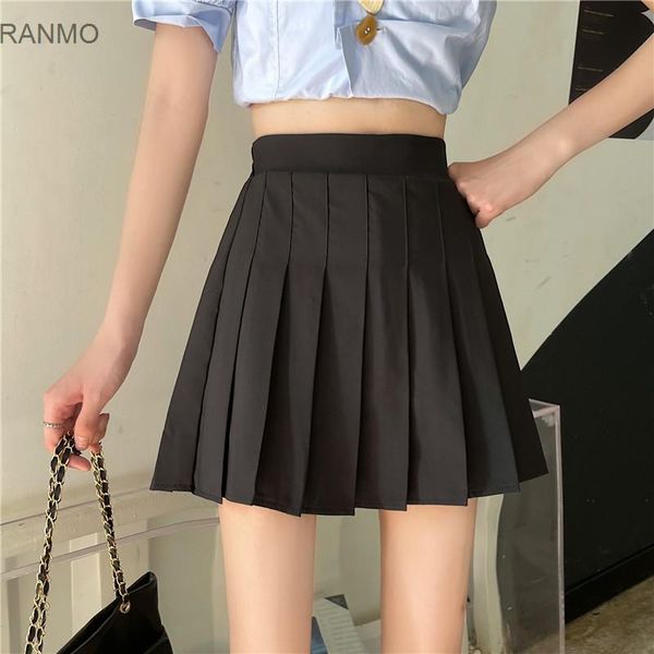

women's shorts small white a-line skirt children's summer thin 2021 high waist slim pleated fashion, White;black