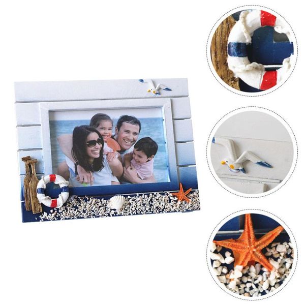 

1pc nautical style p frame decor wooden picture frame ornament deskdecor