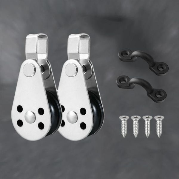 

1 set stainless steel pulley block kayak anchor trolley kit with buckles and screws for boat