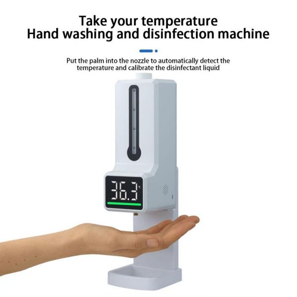 

liquid soap dispenser wall mounted with hand q7 max automatic temperature measurement and disinfection machine alarm
