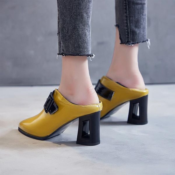 

dress shoes high heel pump black for women yellow heels fashion party casual female pointed toe formal