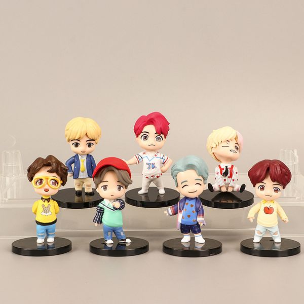 

kpop house of bangtan boys pop-up mini figure desk stand board cartoon q style jk dolls car stand board decor toys