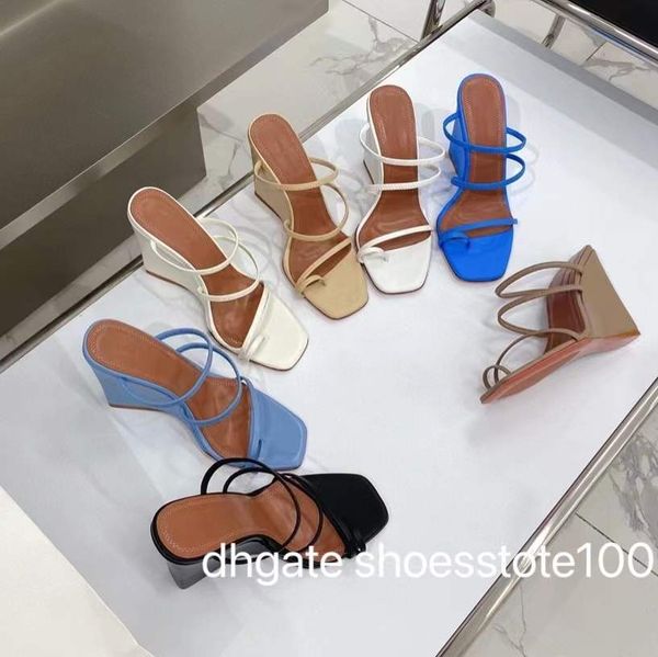 

slippers designer women heels wedding dress high heeled sandals coarse heel leather suede womans shoes metal buckle for parties fashion, Black