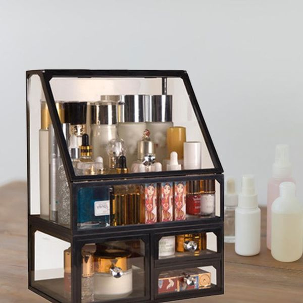 

storage boxes & bins 1 set makeup organizer decorative bathroom holder with drawer cosmetics