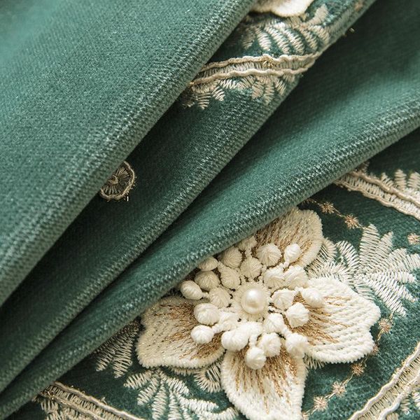 

curtain & drapes high-end european style embossed beaded curtains for living room bedroom tulle classical decoration custom