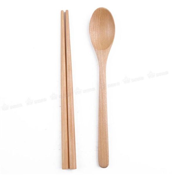 

chinese style wooden spoon chopsticks two-piece suit portable tableware