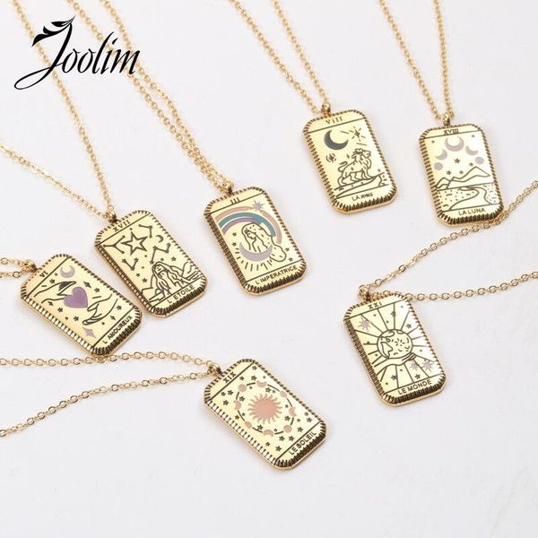 

pendant necklaces joolim jewelry pvd gold finish fashionable tarot series necklace stylish stainless steel, Silver