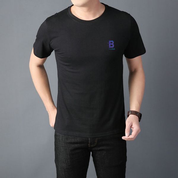 

2021 men's and women's fashion short tee casual street wear pure color printed cotton m-3xl#hsc23, White;black