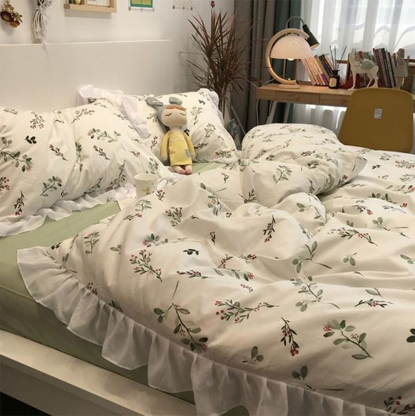 

elegant romantic pastoral flower bedding set,french floral cotton twin full  home textile bed sheet pillow case quilt cover