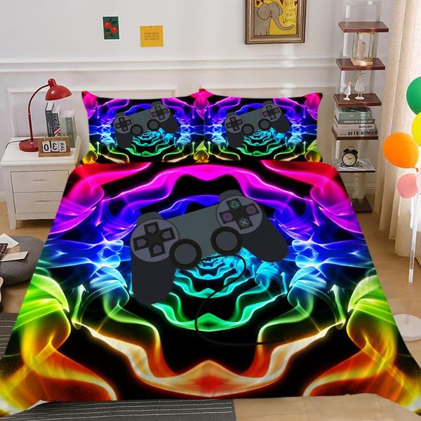 

bedding sets game handle 3d set boys girls room duvet cover polyester bedclothes soft breathable bedroom decorations