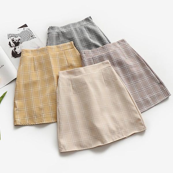 

skirts leisure college wind high waist skirt women's casual ladies kawaii ulzzang female korean vintage clothing for women, Black