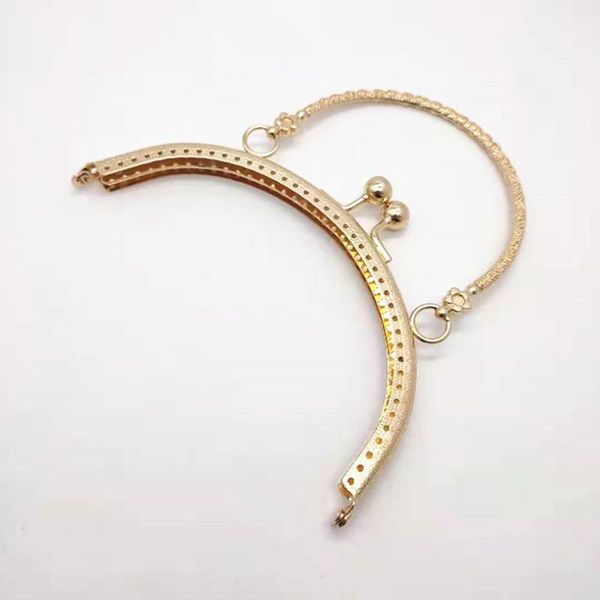 

bag parts & accessories retro 14.8cm round metal frame for purse handle clutch handbag diy clasp lock bags hardware, Black