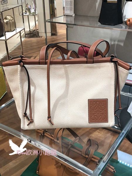 

luo yiwei canvas parquet tote shopping small handbag beach bag women's lim