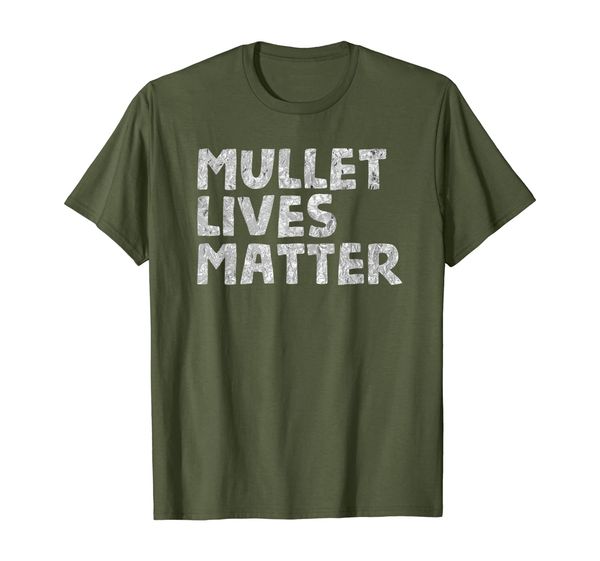 

mullet lives matter - funny rural redneck hillbilly t shirt, White;black