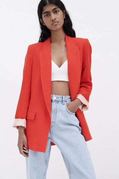 

women's suits & blazers jackets for women 2021zaraing pure color casual jacket female coat padded winter sets parka chic, White;black