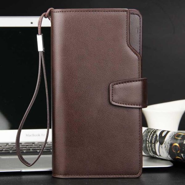 

wallets men long purse wallet male clutch leather zipper business coin purses, Red;black