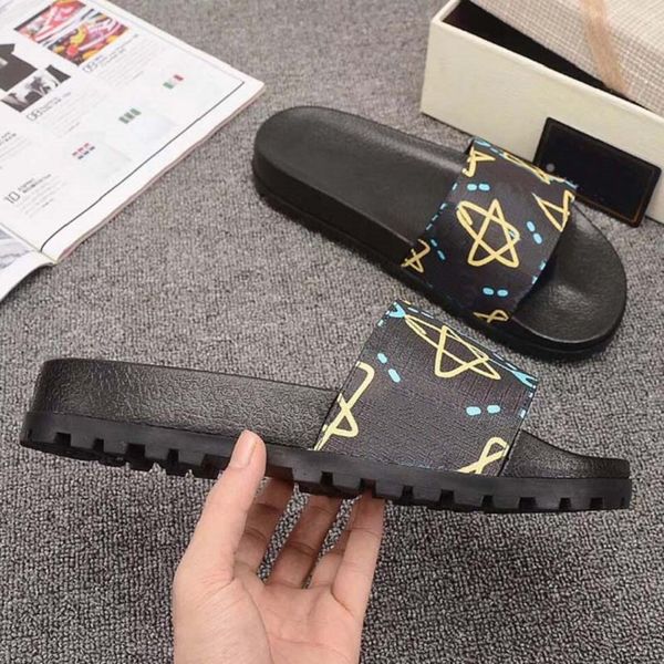 

pairs fashion animal slipper gear bottoms man striped rubber sandals causal non-slip summer huaraches slippers for woman flip flops quality, Black