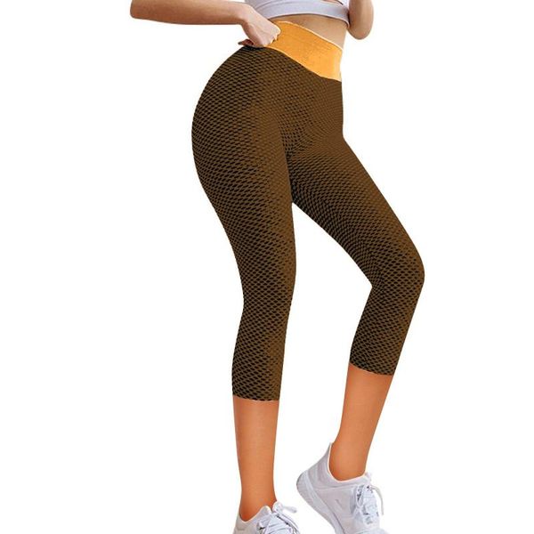 

female calf-length yoga pants women's stretch skin-friendly leggings high-waisted fitness running gym sports active pants #4