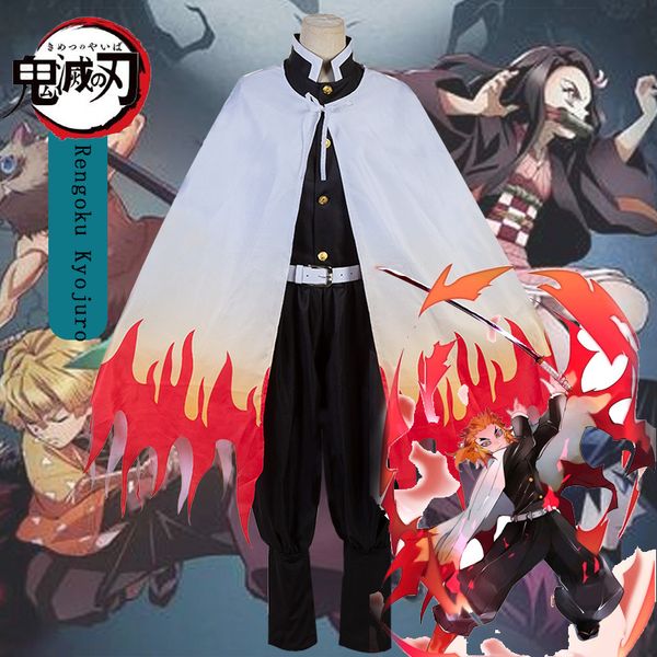 

demon slayer cos clothing purgatory apricot shouro ghost killing team and style uniform kimetsu no yaiba cloak uniform cosplay, Black