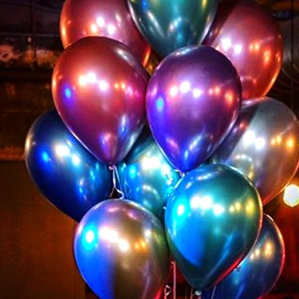 

party decoration 10pcs wedding birthday chrome balloon 12 inch shiny metal latex