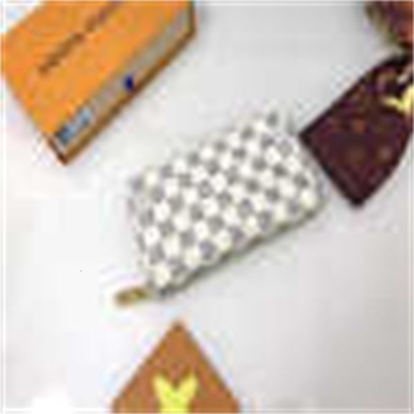 

cases brand chain designer luxury key n63503 white pouches grid holders single pull wallet wallet leather card compact long wallets, Black;red