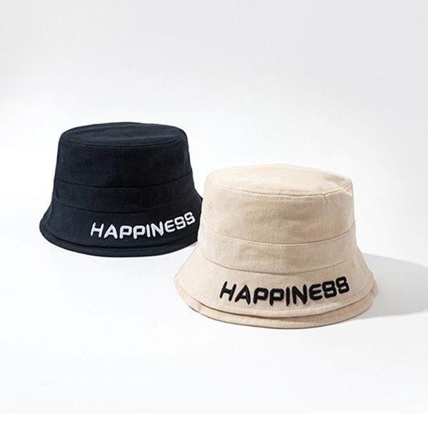 

wide brim hats 2021 letter bucket hat for women men summer sun fashion fisherman panama basin cap protection cotton korea style, Blue;gray