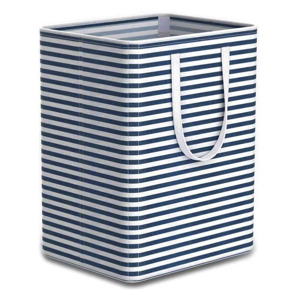 

laundry bags foldable 96l large-capacity striped basket clothing storage waterproof