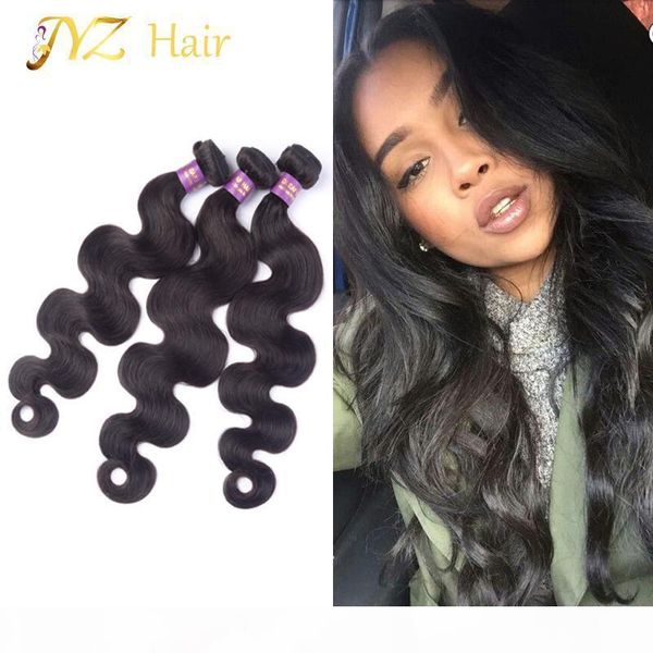 

jyz unprocessed hair weft 3pcs wholesale human hair extensions body wave straight loose deep natural kinky curly virgin hair bundles weaving, Black
