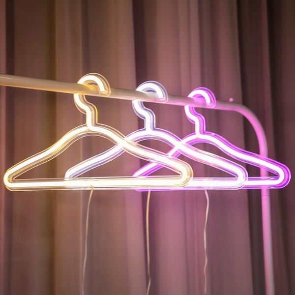 

hangers & racks clothes hanger led neon light colorful rainbow sign wall hanging night lamp for store party holiday wedding decorations