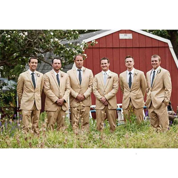 

men's suits & blazers wedding set of groom's men prom champagne 2 plays (jacket + pants tie) customized prom dress tpy6, White;black