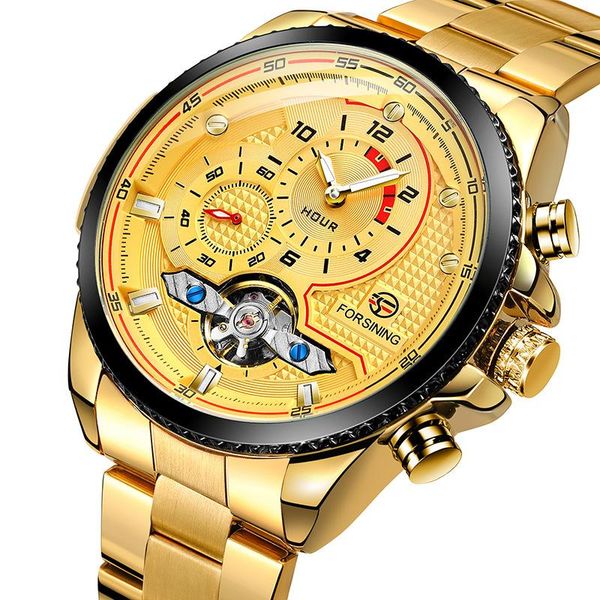 

wristwatches men's automatic mechanical watch winding luxury, Slivery;brown