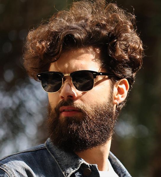 

Fashion Brand Design Semi Rimless Sunglasses Men Women Vintage Classic Half Frame Sun Glasses Oculos De Sol Uv400, White;black