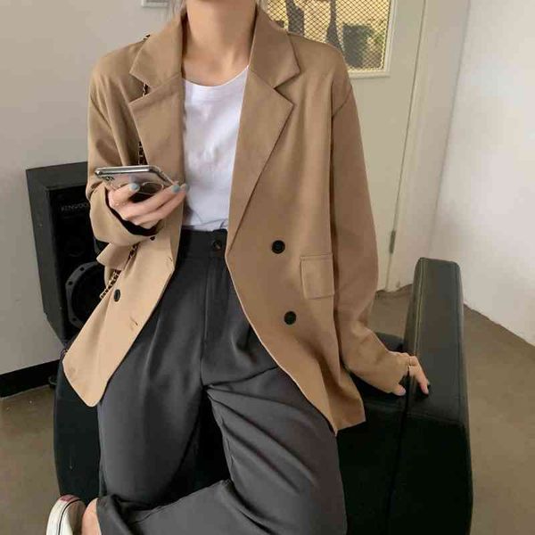 

women's suits & blazers solid color blazers, korean style, jagged, spring, long sleeve, leisure baggy, chic fashion gz6r, White;black