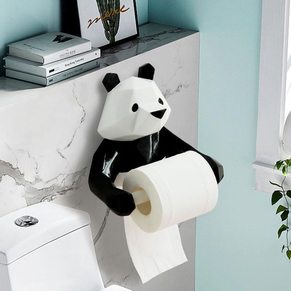 

tissue boxes & napkins wall mounted paper holder resin panda statue decorations box toilet and bathroom roll towel dispenser