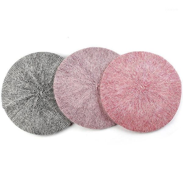 

berets women's fashion beret hats solid color slouchy winter french style bonnet girls lady female casual knitted caps, Blue;gray