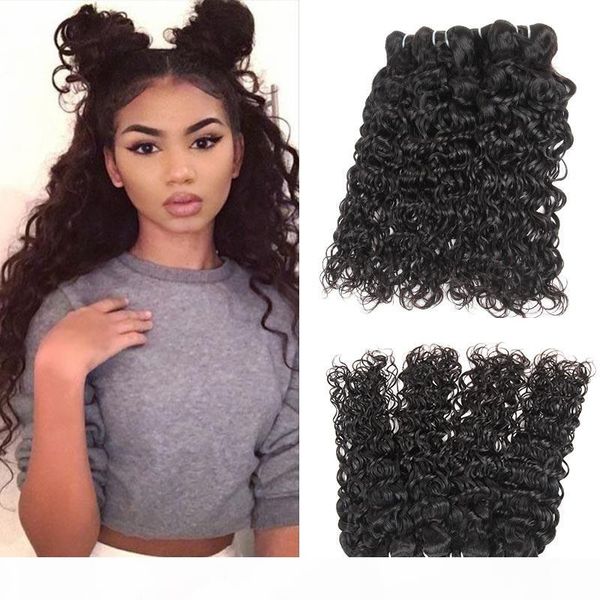 

10a grade brazilian water wave virgin hair 4 bundles remy human hair weaves natural black factory price