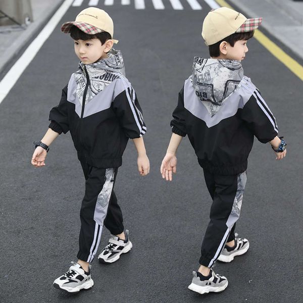 

2021 spring new boys' children's korean color matching suit, White