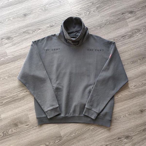 

2021 new winter turtleneck cavempt aw hoodie men women 1:1 make old cav empt sweatshirts pullovers 4c7t, Black