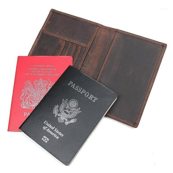 

card holders men holder genuine leather passport cover travel bag case wallet driver license11, Brown;gray