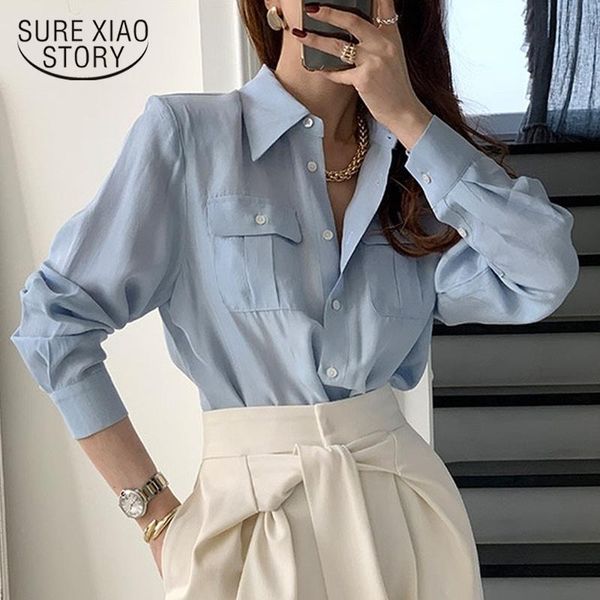 

women's blouses & shirts single-breasted lapel female cotton solid office ladies plus size women minimalism femme blusas 13512, White