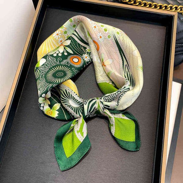 

scarves korean silk scarf summer fashion versatile mulberry silk women's binding bag small square decorative scarf, Blue;gray