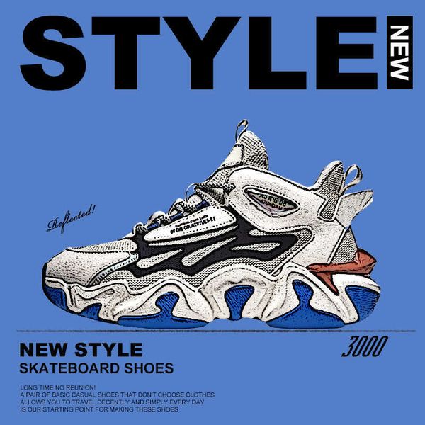 

2022 fashion street style comfortable man chunky gym tennis light breathable sport male running shoes plus size 45